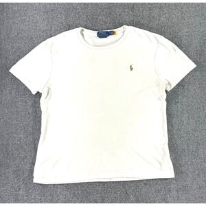 Polo Ralph Lauren Mens Custom Slim Fit T-Shirt White  Short Sleeve